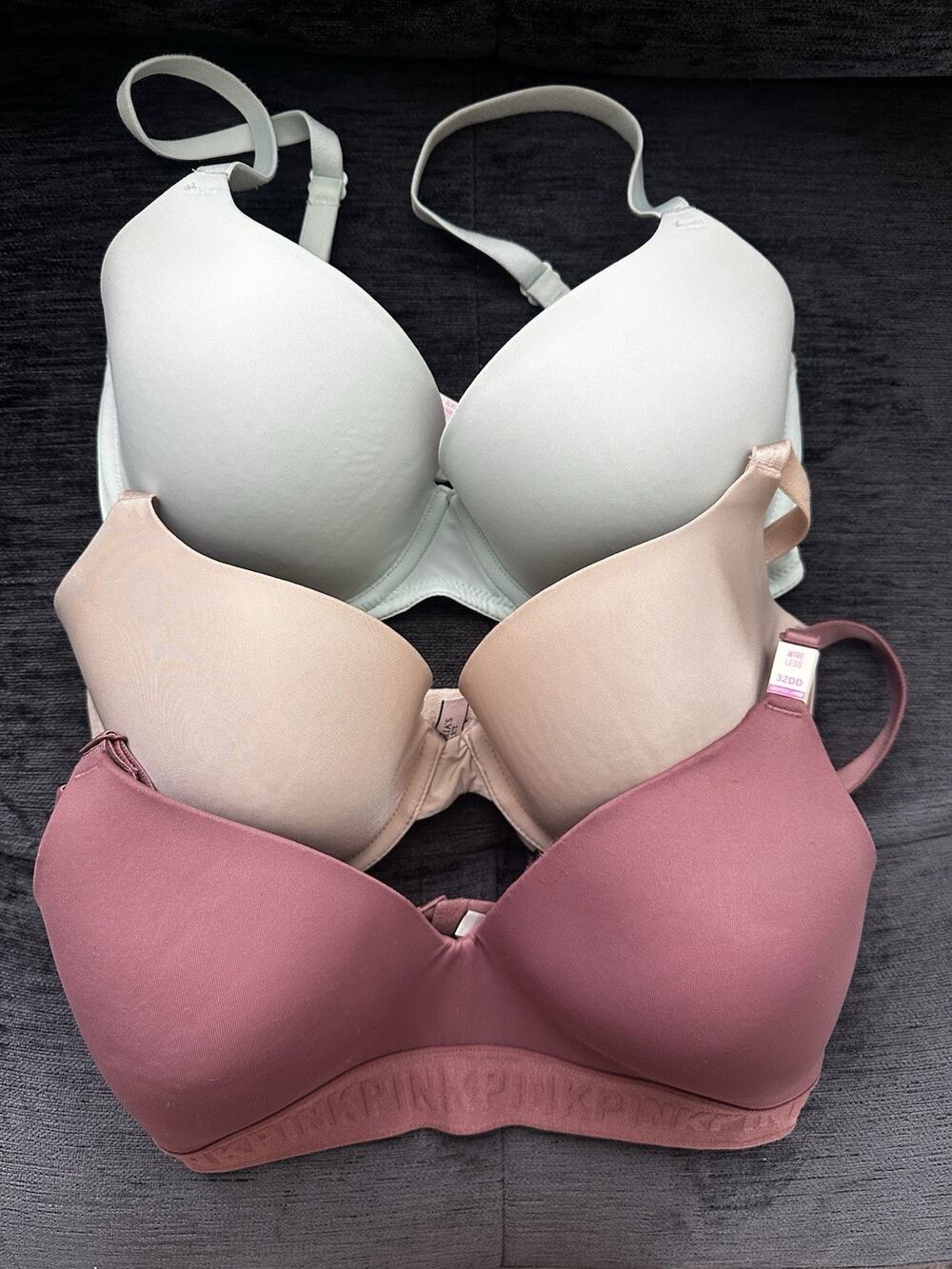 Victoria's Secret & PINK 32DD Lightly Lined T-Shirt Bra Lot Of 3 Womens